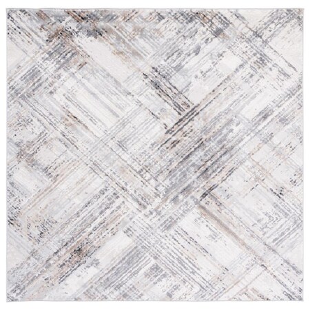 Safavieh 6 ft. 7 in. x 6 ft. 7 in. Shivan Square Power Loomed Rug Ivory & Grey SHV105A-7SQ